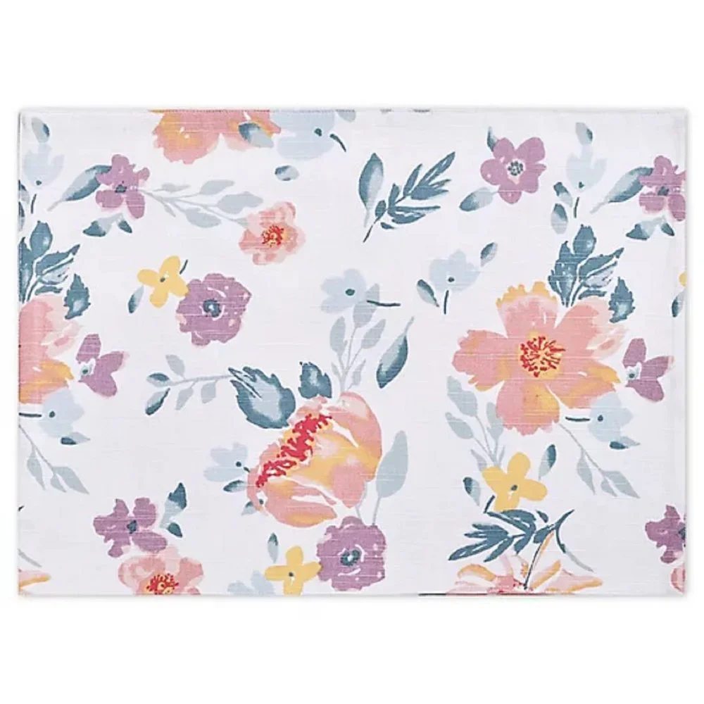 brand new Set of 4 Spring Jubilee Abstract Floral Fabric 13x18 inch Placemats